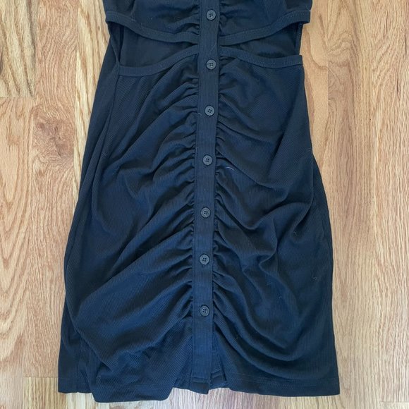 SHEIN Ruched Cutout Mini Dress Sleeveless Collar Button Down Bodycon Size Small - Picture 9 of 14